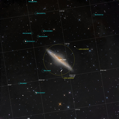 NGC 2683 labelled