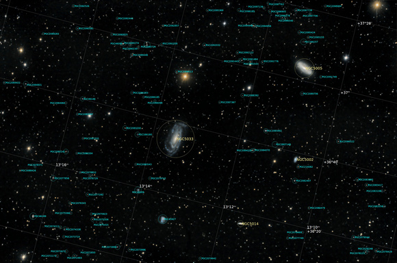 NGC 5033 Labelled PGC