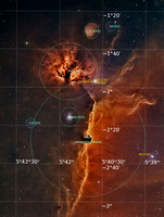 NGC-2024 Flame Nebula with the Horse Head labelled