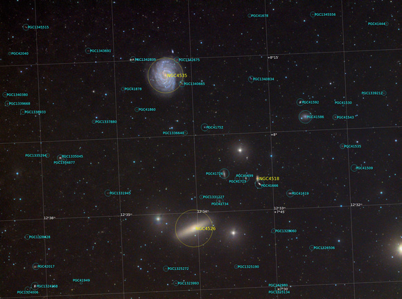 NGC 4526 NGC 4535 labelled