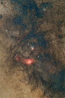 M 23, M20 Trifid Nebula, M8 Lagoon Nebula