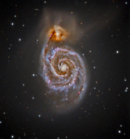 Messier 51 NGC 5194 Whirlpool Galaxy NGC 5195 ver 2