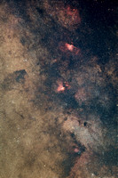 M16 ngc 6611 Eagle Nebula, M17 NGC 6618 Omega Nebula, M25 ver pix2